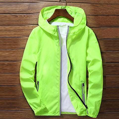 Sport Outdoor Cycling Thin Coat Jackets Man Casual Loose Men's Windbreakers Jacket Male's Waterproof Candy-Colored Outwear Q6128