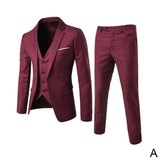 Custom Made 3pcs Business Blazer +Vest +Pants Wedding Suit Male Blazers Slim Suits Vintage Classic Blazers Male Party