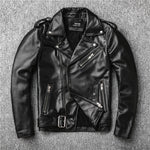 Sales New Genuine Jacket Mens Motor Biker Sheepskin Coat Slim Plus Size Jackets Leather Outwear